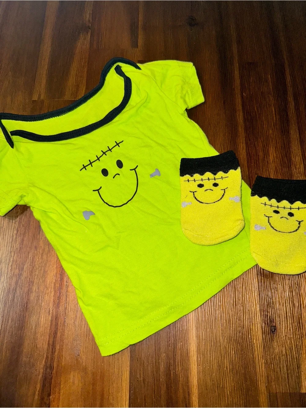 Baby Frankenstein Halloween Shirt + Matching Socks | Est. 6–9 Months